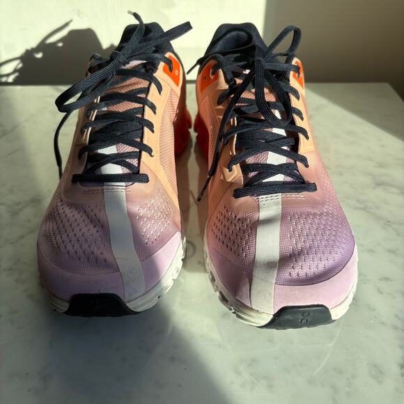 ON CloudFlow 3 Rose Fiji Running Sneakers Orange Lavender Size 7.5 - Picture 7 of 14